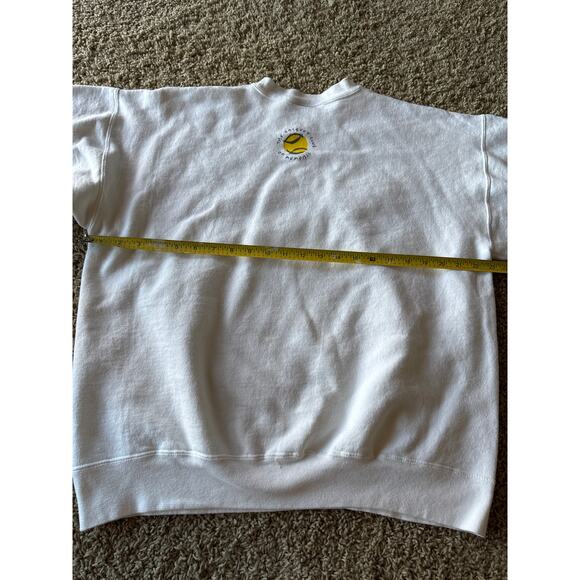 Vintage Tennis Memphis Racquet Club USA Made Hanes White L Crewneck - Picture 7 of 9